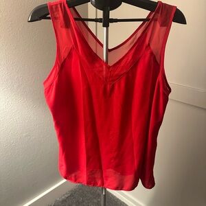 INC International Concepts Red V-Neck Sheer-Trim Camisole